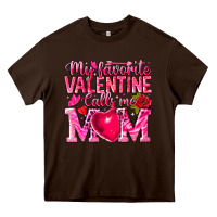 Chocolate Brown My Favorite Valentine Calls Me Heavy Core Tee - CowhideDigitalArt