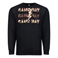 Black game day game day baseball lightning bolt Premium Sweatshirt - Zillion Design Studio