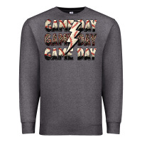 Charcoal Heather game day game day baseball lightning bolt Premium Sweatshirt - Zillion Design Studio
