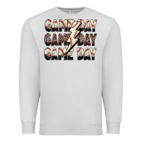 Dove Grey game day game day baseball lightning bolt Premium Sweatshirt - Zillion Design Studio