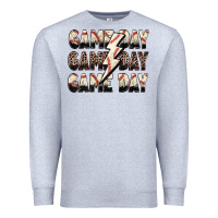 Heather Grey game day game day baseball lightning bolt Premium Sweatshirt - Zillion Design Studio
