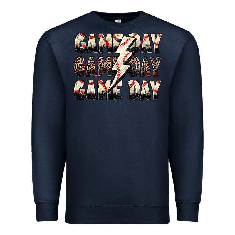 Game Day Game Day Baseball Lightning Bolt Premium Sweatshirt by Zillion Design Studio | Teevron