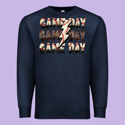 Premium Sweatshirt game day game day baseball lightning bolt