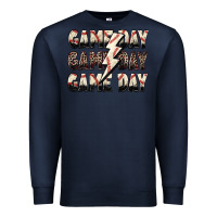 Navy game day game day baseball lightning bolt Premium Sweatshirt - Zillion Design Studio