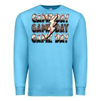 Ocean Blue game day game day baseball lightning bolt Premium Sweatshirt - Zillion Design Studio