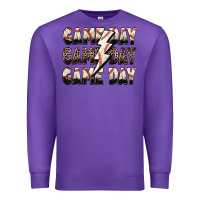 Purple game day game day baseball lightning bolt Premium Sweatshirt - Zillion Design Studio