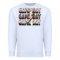 White game day game day baseball lightning bolt Premium Sweatshirt - Zillion Design Studio