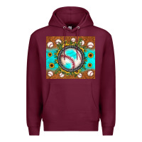 Burgundy baseball turquoise sunflower Premium Hoodie - JahusDesignShop