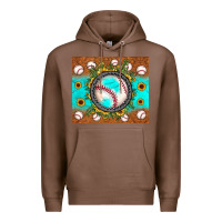 Chestnut baseball turquoise sunflower Premium Hoodie - JahusDesignShop