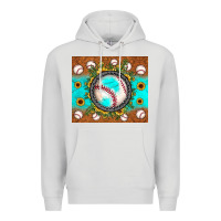 Dove Grey baseball turquoise sunflower Premium Hoodie - JahusDesignShop