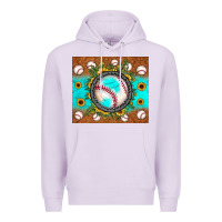 Lilac baseball turquoise sunflower Premium Hoodie - JahusDesignShop