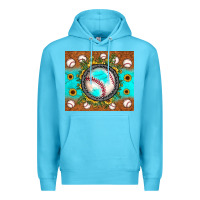 Ocean Blue baseball turquoise sunflower Premium Hoodie - JahusDesignShop