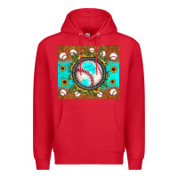Red baseball turquoise sunflower Premium Hoodie - JahusDesignShop