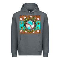 Rock baseball turquoise sunflower Premium Hoodie - JahusDesignShop