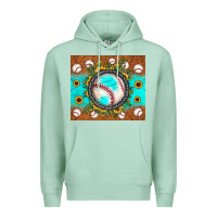 Seafoam baseball turquoise sunflower Premium Hoodie - JahusDesignShop