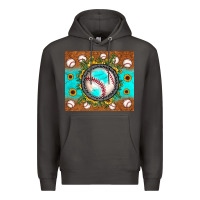 Smoke baseball turquoise sunflower Premium Hoodie - JahusDesignShop