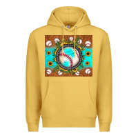 Antique Gold baseball turquoise sunflower Premium Hoodie - JahusDesignShop
