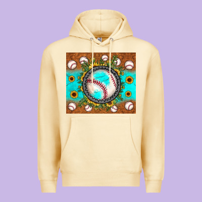 Baseball Turquoise Sunflower Premium Hoodie Designed By Jahusdesignshop