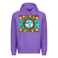 Purple baseball turquoise sunflower Premium Hoodie - JahusDesignShop