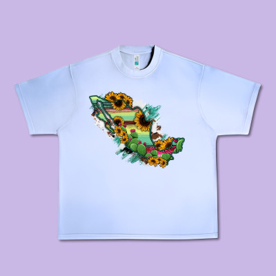 Mexico Map Urban Heavy Tee Designed By Ranaportraitstore