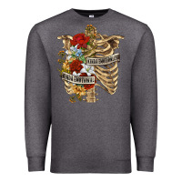 Charcoal Heather Kinda Emotionless Kinda Emotional Skeleton Premium Sweatshirt - RanaPortraitStore