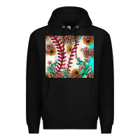 Black baseball leopard turquoise cactus sunflower Premium Hoodie - JahusDesignShop