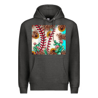 Charcoal Heather baseball leopard turquoise cactus sunflower Premium Hoodie - JahusDesignShop