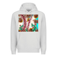 Dove Grey baseball leopard turquoise cactus sunflower Premium Hoodie - JahusDesignShop