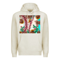 Oatmeal Heather baseball leopard turquoise cactus sunflower Premium Hoodie - JahusDesignShop