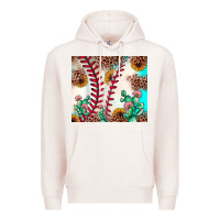 Pale Pink baseball leopard turquoise cactus sunflower Premium Hoodie - JahusDesignShop