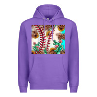Purple baseball leopard turquoise cactus sunflower Premium Hoodie - JahusDesignShop