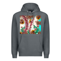 Rock baseball leopard turquoise cactus sunflower Premium Hoodie - JahusDesignShop