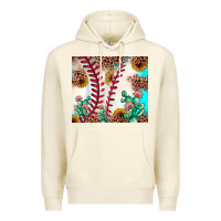 Sandshell baseball leopard turquoise cactus sunflower Premium Hoodie - JahusDesignShop