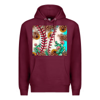Burgundy baseball leopard turquoise cactus sunflower Premium Hoodie - JahusDesignShop