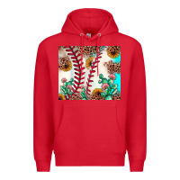 Red baseball leopard turquoise cactus sunflower Premium Hoodie - JahusDesignShop
