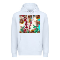 White baseball leopard turquoise cactus sunflower Premium Hoodie - JahusDesignShop