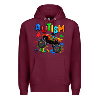 Burgundy autism crusher Premium Hoodie - AdoDesignShop