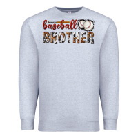 Heather Grey baseball brother with leopard Premium Sweatshirt - texasbilliewilder