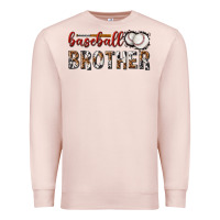 Pale Pink baseball brother with leopard Premium Sweatshirt - texasbilliewilder