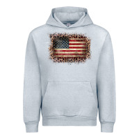 Heather Grey Old Leopard American Flag Frame Urban Hoodie - Bettercallsaul