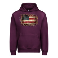 Mauve Wine Old Leopard American Flag Frame Urban Hoodie - Bettercallsaul