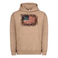 Pigment Burro Old Leopard American Flag Frame Urban Hoodie - Bettercallsaul