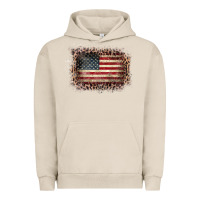 Pigment French Oak Old Leopard American Flag Frame Urban Hoodie - Bettercallsaul
