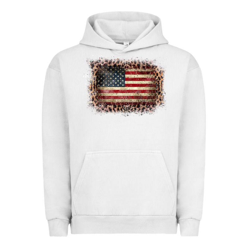 Old Leopard American Flag Frame Urban Hoodie by Bettercallsaul | Teevron