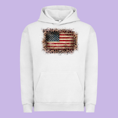 Old Leopard American Flag Frame Urban Hoodie Designed By Bettercallsaul