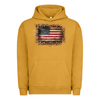 Pigment Peanut Butter Old Leopard American Flag Frame Urban Hoodie - Bettercallsaul