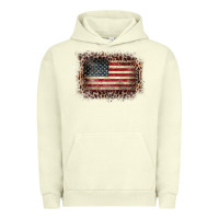 Pigment Pistachio Old Leopard American Flag Frame Urban Hoodie - Bettercallsaul