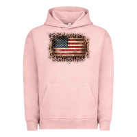 Pigment Salmon Old Leopard American Flag Frame Urban Hoodie - Bettercallsaul