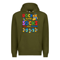 Army Green rock your  world down syndrome Premium Hoodie - Artiststas