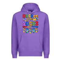 Purple rock your  world down syndrome Premium Hoodie - Artiststas
